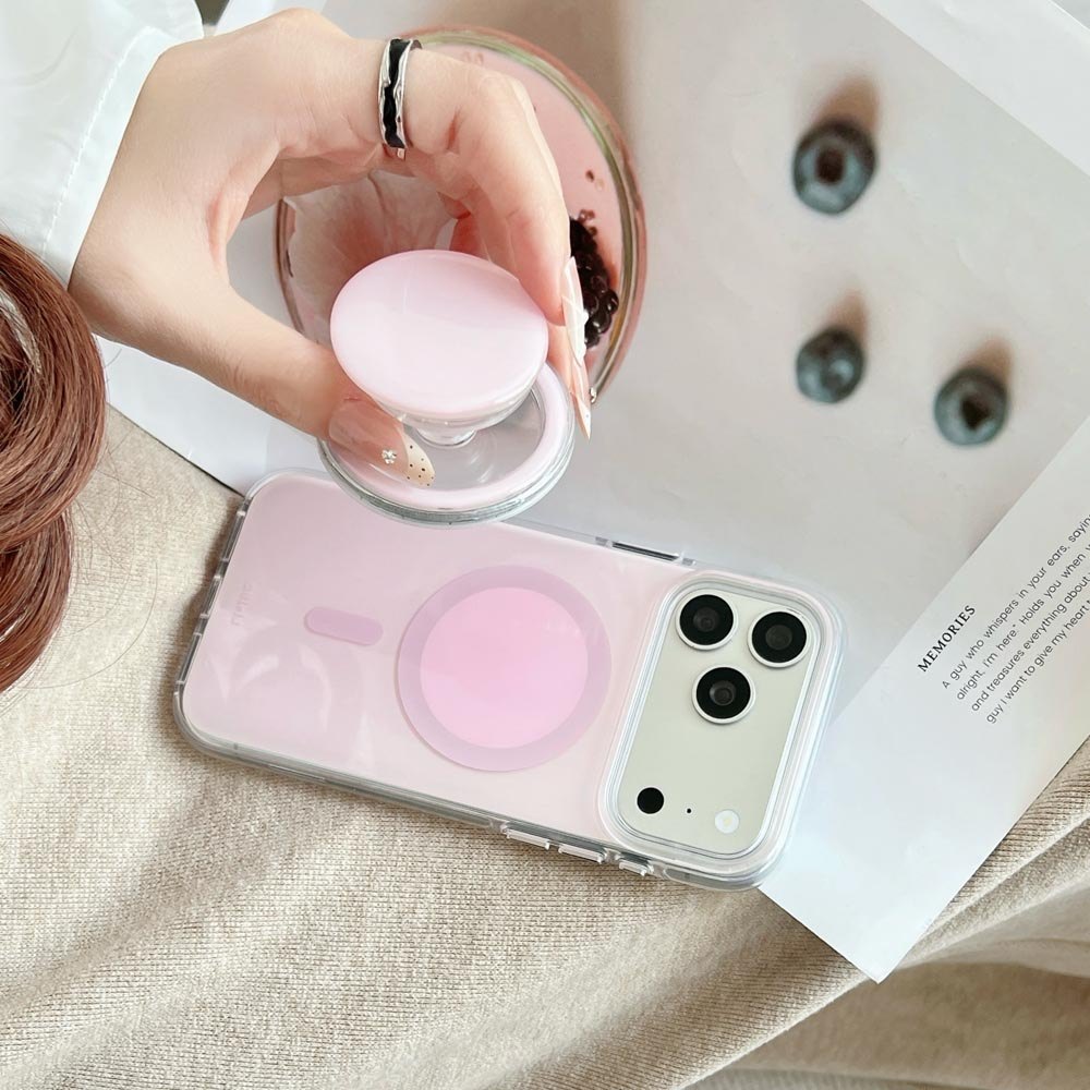 Ốp Lưng Cứng Tương Thích Với iPhone 13 14 14Pro 14ProMax 15 15Pro 15ProMax 16 16Pro 16ProMax 17 17Pro 17ProMax Ốp Nam Châm Họa Tiết Màu Hồng
