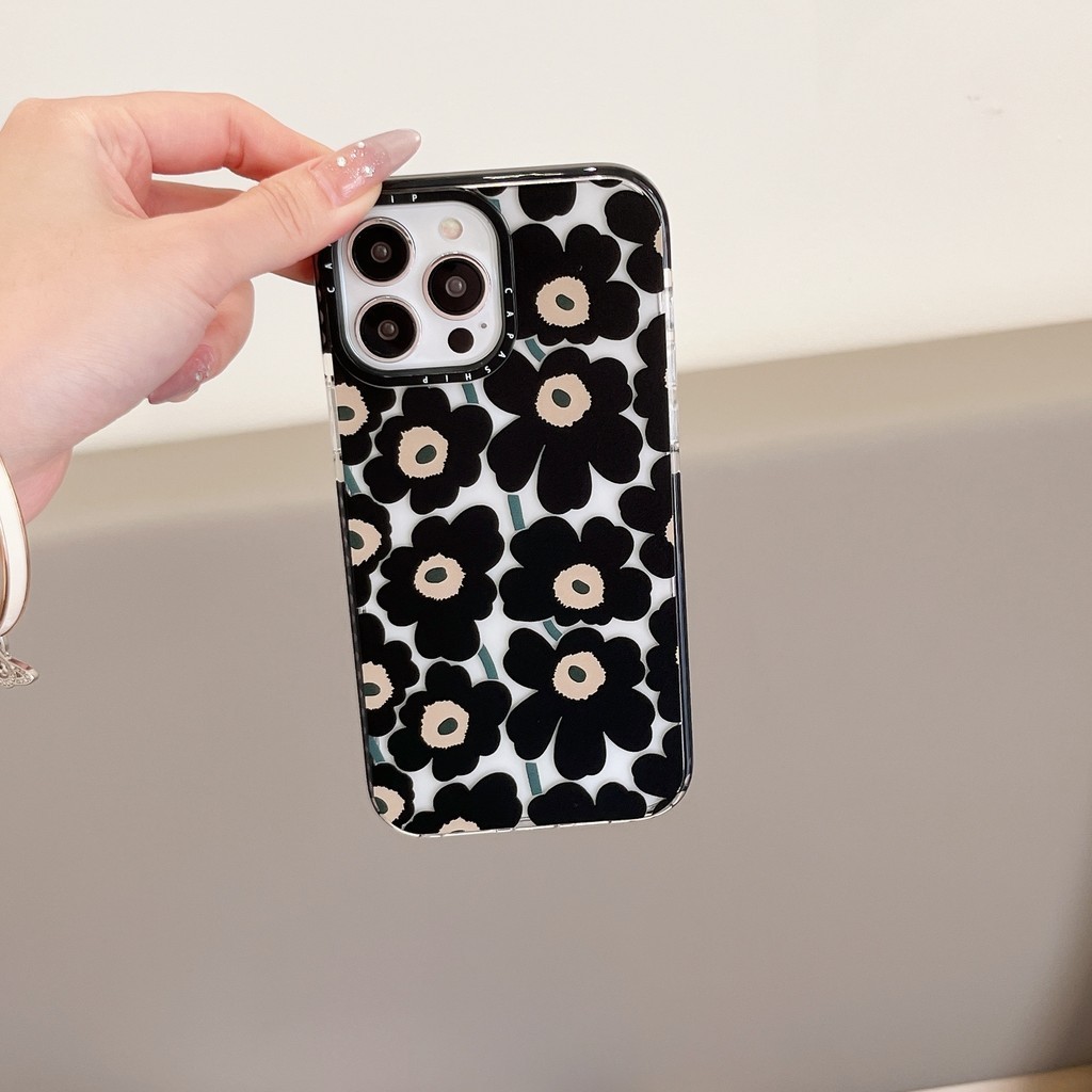 CAPASHIP Hoa Anh Túc Vẻ Đẹp Nguy Hiểm Đen Trắng Mềm Vỏ Tương Thích Cho iPhone 17 Pro Max Air Plus 16 / 15 / 14 / 13 / 12 / 11 / XR / X / XS / SE / 8 / 7 / 6