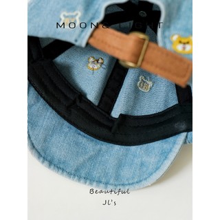 Nón/Mũ Lưỡi Trai Trẻ Em Denim Họa Tiết Gấu Dễ Thương – Mũ Vành Mềm Bảo Vệ Bé Mùa Xuân Thu MU026