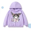 Áo Hoodie hoạt hình màu tím Kuromi cho áo dài tay thông thường phong cách trẻ em