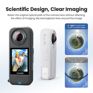 Dành cho Insta360 X4 Air, vỏ bảo vệ silicon cho thân máy, vỏ bảo vệ ống kính, vỏ ống kính và phụ kiện cho máy ảnh hành động