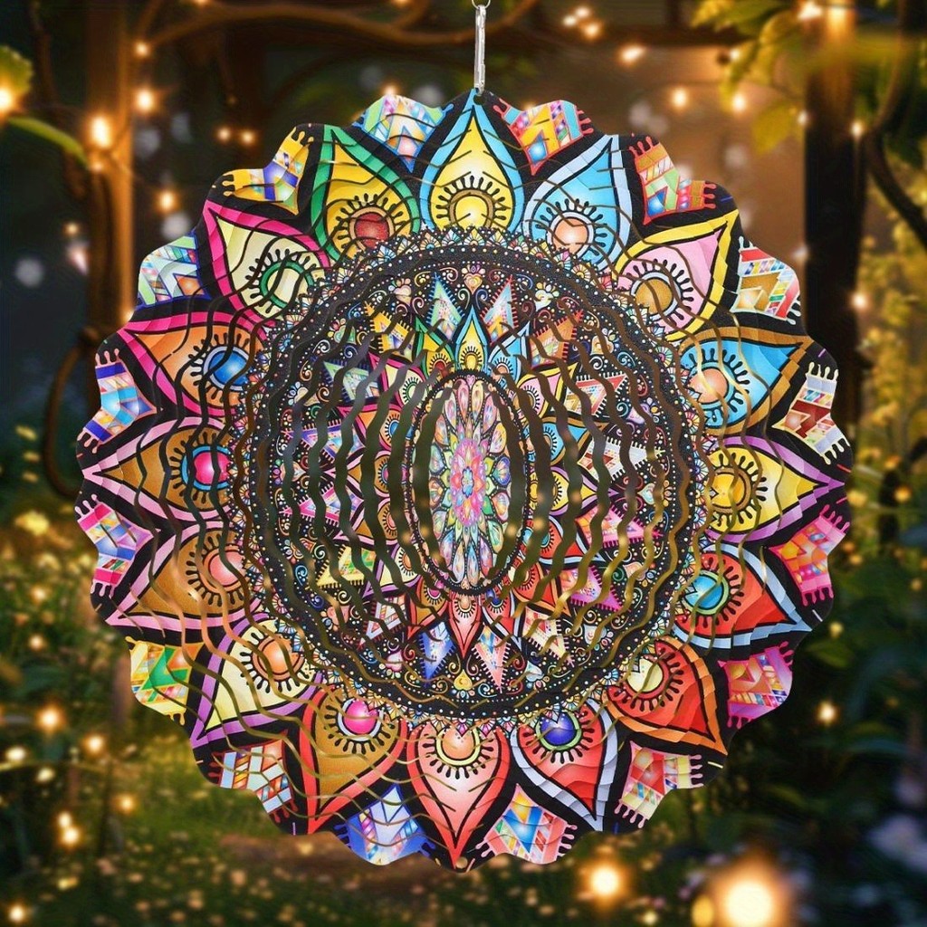 CIFbuy Thép không gỉ Mandala Gió Spinner Động Vật Điêu Khắc Ngoài Trời Trong Nhà Trang Trí Chuông Gió Treo Trang Trí
