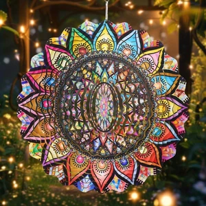 CIFbuy Thép không gỉ Mandala Gió Spinner Động Vật Điêu Khắc Ngoài Trời Trong Nhà Trang Trí Chuông Gió Treo Trang Trí