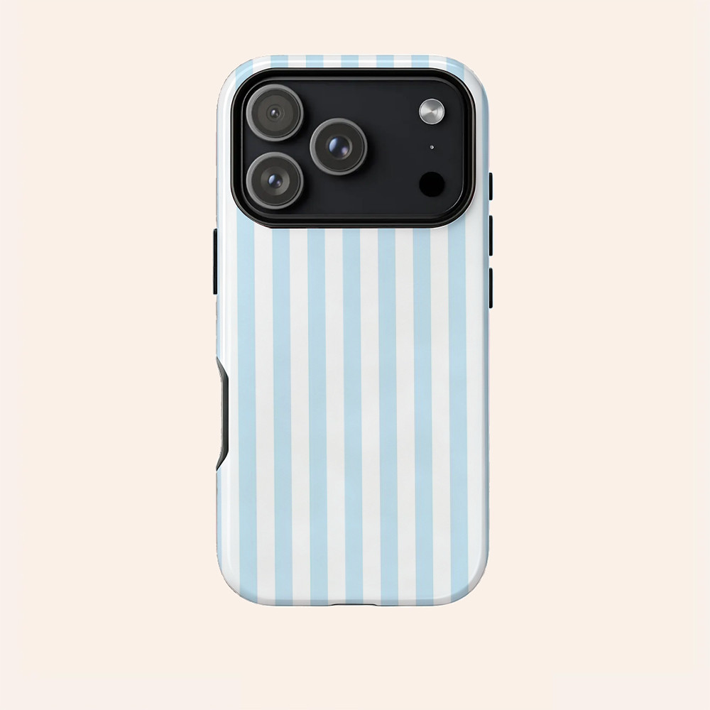 Họa tiết dọc màu xanh trắng Thích hợp cho iPhone 17Promax 16Pro 15 11 12 13 14 xs XR 17Air Ốp cứng hai lớp chống sốc NCNJ