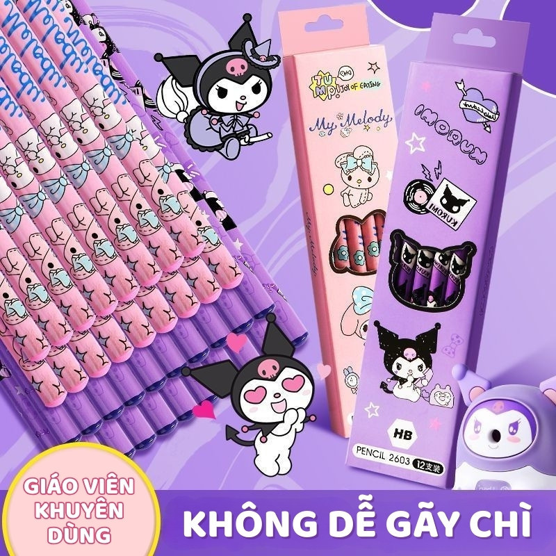 Bút chì in hình hoạt hình chất lượng, combo 24 bút chì HB cao cấp dành tặng các bé bắt đầu hành trình vào lớp 1