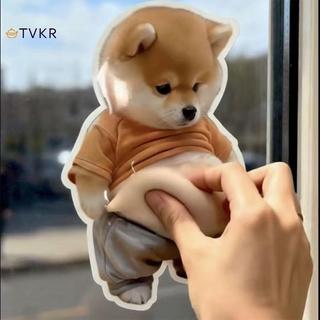 TVKR 1 / 5 Cái 3D Chó Con Dễ Thương Miếng Dán Có Thể Bóp Shiba Inu Miếng Dán Tủ Lạnh Trang Trí Tường Silicon Tự Dính Miếng Dán OIK