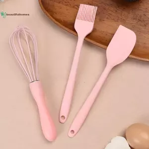 BeautifulHomeA 3 Cái / bộ Bộ Nướng Bánh Silicon Kem Thìa Cạp Nhà Bếp Hộ Gia Đình Đánh Trứng Thịt Nướng Dầu Bàn Chải Tiện Ích Đồ Dùng Nhà Bếp VN