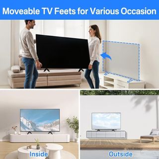 Chân đế TV GILDEDHOMIN, có miếng đệm chống trượt có vít Giá đỡ TV, Giá đỡ TV màu đen đa năng Bàn chân phòng khách