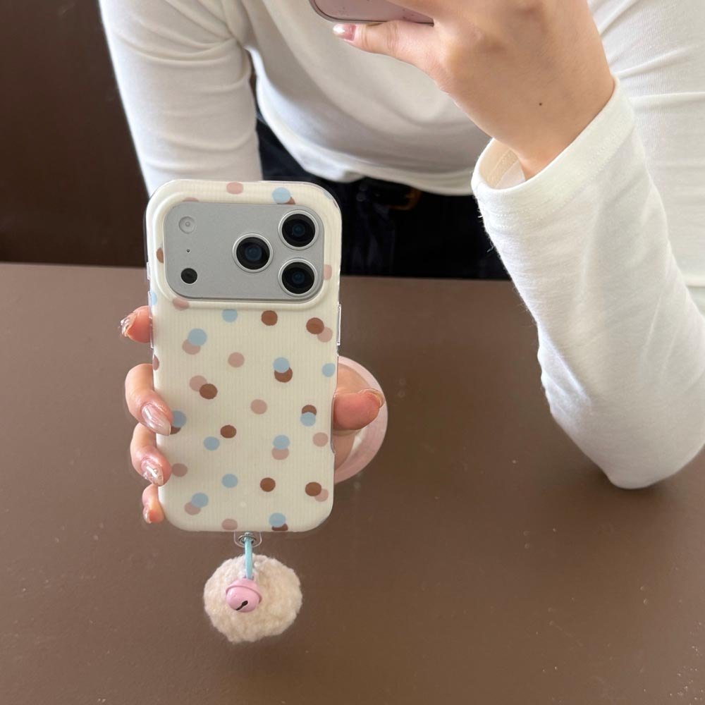 Ốp lưng cứng Tương thích với iPhone 13 14 14Pro 14ProMax 15 15Pro 15ProMax 16 16Pro 16ProMax 17 17Pro 17ProMax Ốp họa tiết tương phản chấm bi