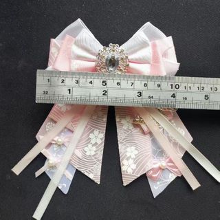 NECKLACEMASK Itabag Trang trí, Ruy băng hai lớp Trang sức thủ công Ruy băng Túi Mặt dây chuyền, với nút thắt thắt nơ DIY Handmade DIY Lolita Merch Trang trí Phụ kiện tóc
