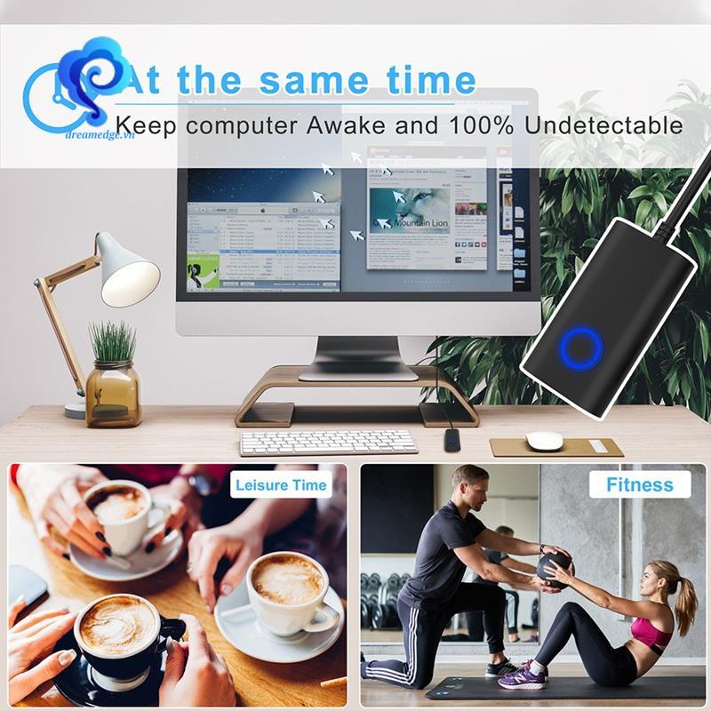 [dreamedge] Bình lắc lắc chuột 2 trong 1 USB Type-C Chuột Jiggler có công tắc bật / TẮT Máy lắc chuột tự động miễn phí