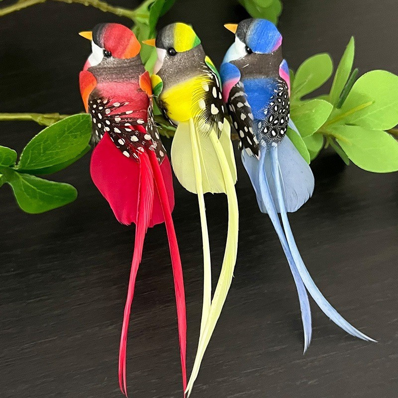 【48h】Tổ chim và chim giả nhân tạo trang trí tiểu cảnh, cây cảnh, sân vườn, decor sự kiện, màu ngẫu nhiên