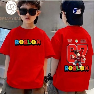 COD✅ (Hồ Chí Minh)DREAMY BABY Roblox Áo phông trẻ em | 67 Tay ngắn phong cách đường phố, áo cotton mùa hè cho bé trai
