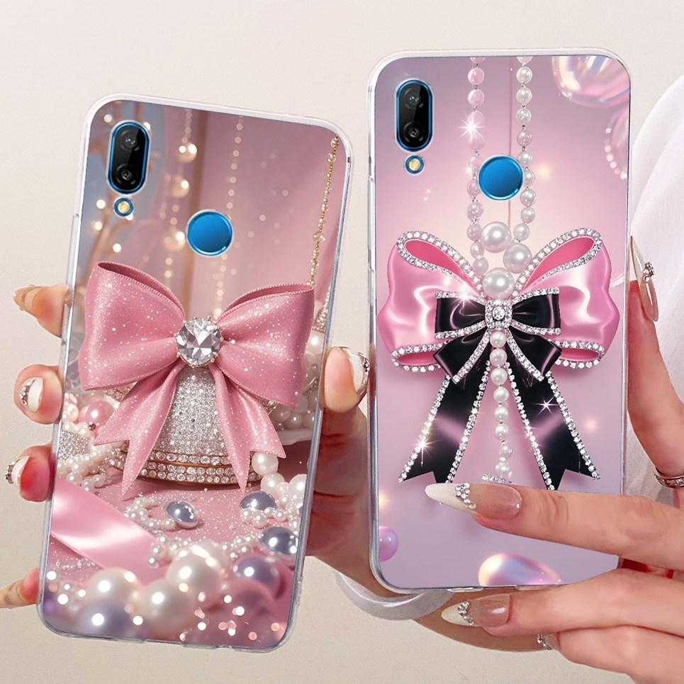 Vỏ hoa hình bướm sang trọng cho Huawei Nova 3e 3i Ốp điện thoại silicon mềm trong suốt cho Huawei P20 Lite