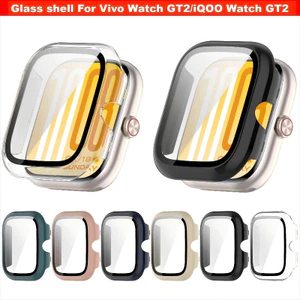 Kính cường lực + Vỏ cho Vivo Watch GT2 Phụ kiện Khung cản PC cứng toàn diện cho đồng hồ IQOO GT2 Vỏ bảo vệ màn hình đồng hồ thông minh