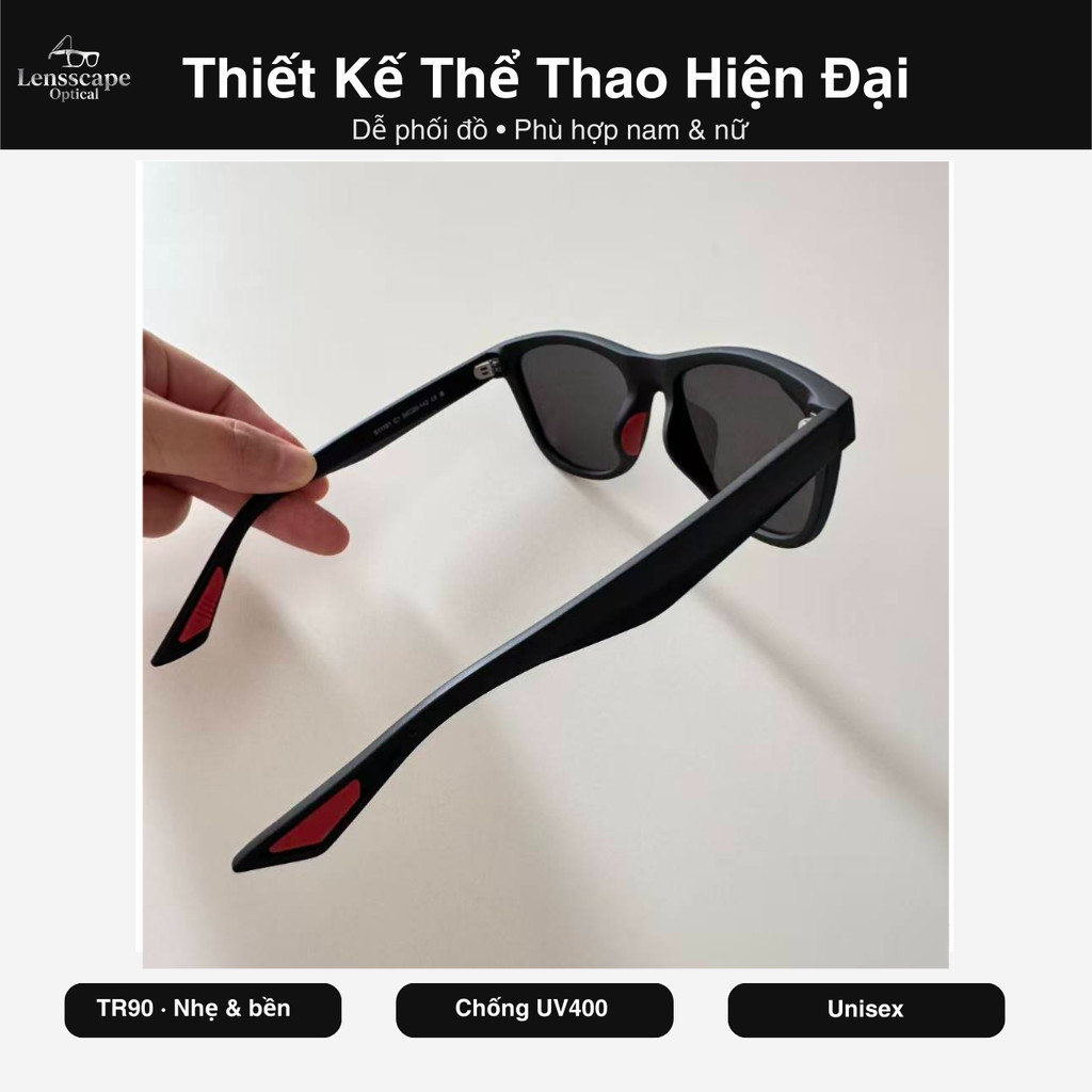 Kính râm phân cực UV400 lái xe nam – gọng TR90 nhẹ, tròng TAC giảm chói, form vuông