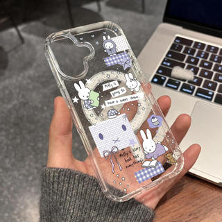 Ốp điện thoại chống sốc họa tiết thỏ vui vẻ 17pro có thể so sánh cho iPhone 17promax 16pro 16plus 15promax 14pro Vỏ 14plus 15plus 16plus