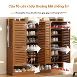 tủ đựng giày/kệ để giày -Tủ giày bằng gỗ tự nhiên 6 / 7 lớp Tủ giày tiết kiệm không gian Tre dung tích lớn — ảnh 3