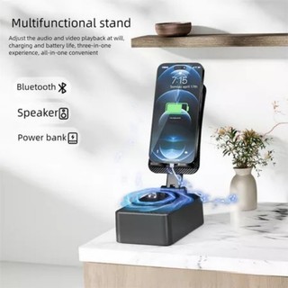 Loa Bluetooth kiêm giá đỡ điện thoại 2 trong 1, sạc xoay đa năng, hỗ trợ livestream, tiện lợi cho người lười (hàng tốt