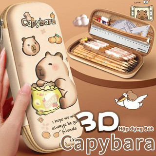 Hộp đựng bút capybara để bàn với nhiều ngăn tiện ích - hộp bút chì in 3D sáng tạo, phù hợp cho học sinh và văn phòng