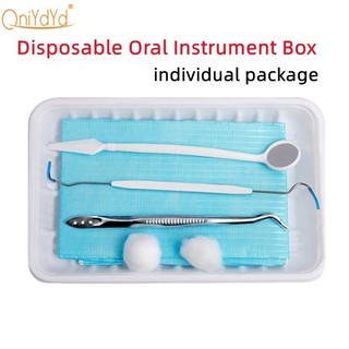 8 Cái / bộ Bộ Chăm Sóc Nha Khoa Dùng Một Lần Bao Gồm Nhíp Nha Khoa Khay Gương Nha Khoa Thăm Dò Yếm Bóng Cotton
