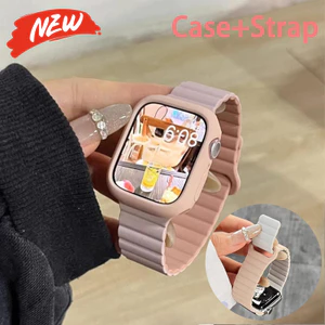 Dây đeo silicon + Vỏ mềm kẹo Tương thích cho Apple Watch Series11 / 10 46mm 42mm 45mm 44mm 40mm 41mm 9 8 7 6 SE 5 4