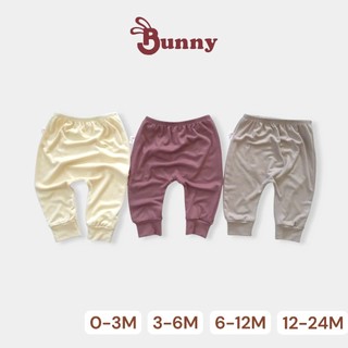 (0-24M) Combo 3 quần đáp đáy măc tã Bunnybaby chất thun lụa mềm siêu co giãn.