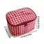 Túi đựng đồ FAVORITEGOODS, Túi trang điểm thiết kế dây kéo kẻ sọc đỏ, Túi đựng mỹ phẩm cầm tay cầm tay dành cho nữ bé gái
