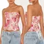 DELMER Quần Lót Nữ, Shapers Slim Fit Ren Xương Cá Shapewear, Ngọt Ngào Không Tay Kiểm Soát Bụng Hoa Rỗng Crop Tube Top Party