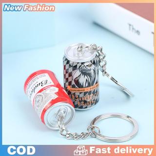 Mô phỏng đóng hộp bia Keychain cậu bé người đàn ông bia có thể Keyring đính các cặp vợ chồng mát mẻ