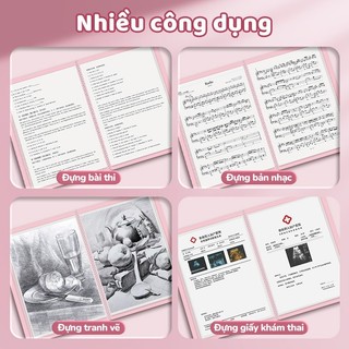 File lá đựng tài liệu A4 tiện lợi cho học sinh, nhân viên văn phòng lưu trữ kết quả khám thai và tài liệu cá nhân