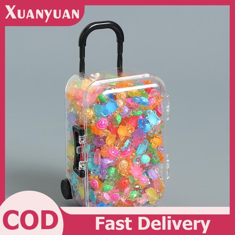 XUAN 100 Chiếc Hoạt Hình 3D Dạ Quang Rùa DIY Dopamine Màu Nhựa Mini Động Vật Phát Sáng Đêm Thu Nhỏ Các Bức Tượng Nhỏ Trang Trí Vườn Cổ Tích VN
