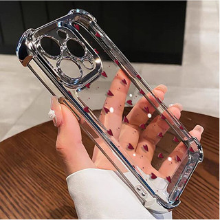 Ốp Lưng Cho Samsung Galaxy S26 Edge S24 S25 Ultra S23 Plus S24FE S25FE Little Love Heart Mạ Mềm Chống Sốc Trong Suốt Dễ Thương