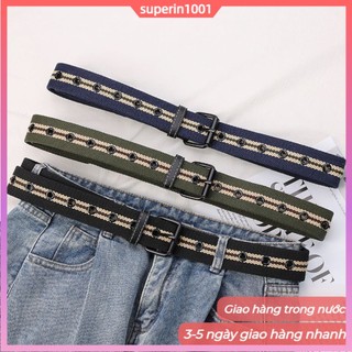 [Giao hàng tại địa phương] Thắt lưng dệt xốp sọc cả nam nữ sinh viên Giải trí Phụ kiện thời trang đa năng