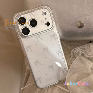 Ốp Lưng Cho IPhone 16 11 17 15 13 14 12 Pro Max 17AIR 15 7 8 Plus X XR Max Bìa mềm trong suốt có nơ đơn giản