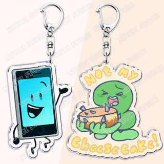 Trò chơi bfdi bfb nhân vật Keychain cho các phụ kiện túi firey Ruby Teardrop hoa Pin coiny giá tag dây móc