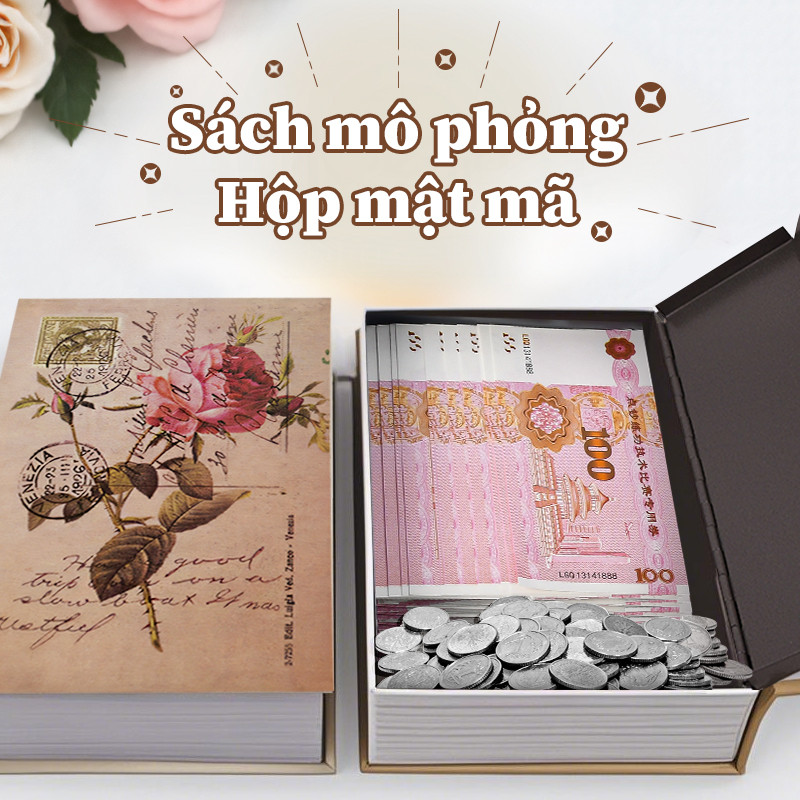Tủ khóa sách mini cao cấp —— hộp tiết kiệm có khóa mật khẩu, thiết kế tinh tế, an toàn và đáng tin cậy