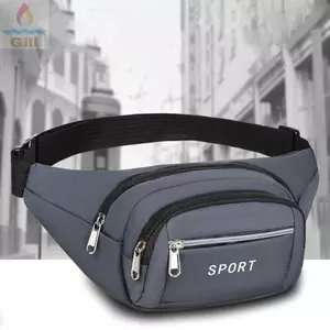 Túi thắt lưng GILL, Túi đeo ngực nam đa chức năng bằng vải Canvas, Túi đựng điện thoại di động 5 màu sức chứa lớn thời trang Unisex