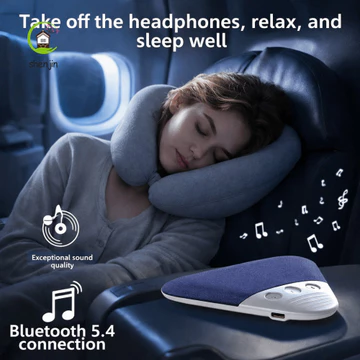 SHENJIN Under Pillow Sleep Loa, Loa Bluetooth không dây âm thanh HiFi Bluetooth 5.4, Tích hợp tiếng ồn trắng hẹn giờ 3 cấp V3pro Gối Loa Bluetooth Âm nhạc ngủ