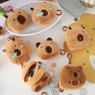 HWETR Sáng Tạo Mới Capybara Anime Sang Trọng Tiền Xu Thời Trang Kawaii Mini Ví Đựng Tiền Xu Tròn Hoạt Hình Túi Mặt Dây Chuyền