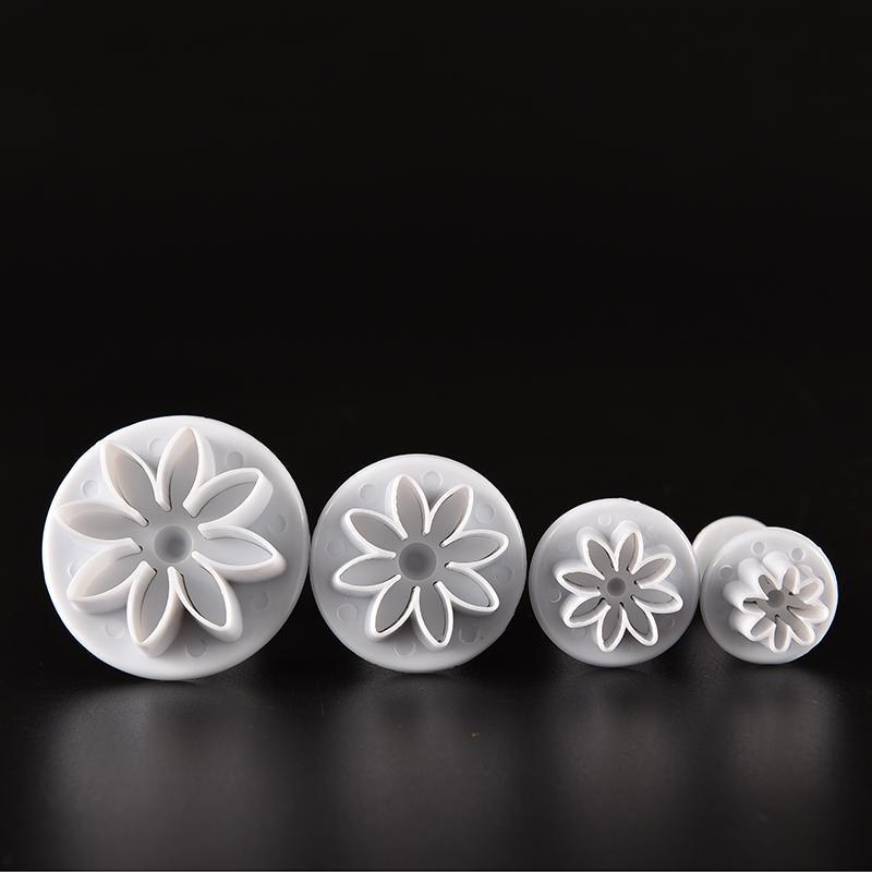 GOAY 4X Bánh Fondant Sugarcraft Trang Trí Khuôn Bánh Quy Pit Tông Hoa Cúc Cắt VN