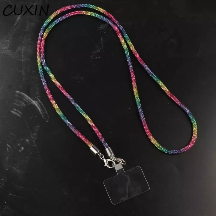 Dây buộc điện thoại kim cương giả lấp lánh CUXIN, Dây treo phong cách dài Dây điện thoại di động, Vỏ điện thoại Treo dây chuyền đeo chéo sang trọng Chống mất Dây điện thoại di động Phụ kiện