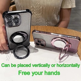 Dành Cho Nova15Max Vỏ Cho Huawei Nova 15 Max 15Max 15Ultra 15Pro Nova15 Max 2026 Giá Đỡ Vòng Giá Đỡ Vỏ Điện Thoại Lá Bling Lấp Lánh Trong Suốt Acrylic Chống Sốc Ốp Lưng