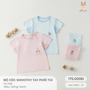 BỘ CỘC TAY VẢI SỢI TRE PHỐI TÚI [ SIÊU MỀM, MÁT, MỊN CO DÃN VÀ THẤM HÚT TỐT] SZ 6/9M - 4Y (HCT08)