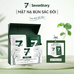 【SevonStory ⑦】Mặt nạ bùn sắc đôi làm sáng da dưỡng trắng giảm mụn cho da hỗn hợp dầu mụn chiết xuất rau má bằng sáng chế Hàn Quốc