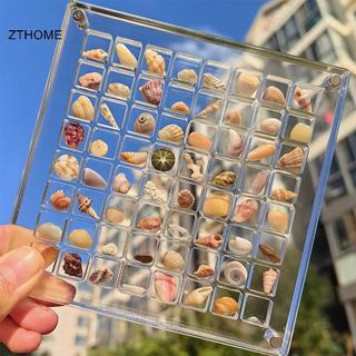 ZTHOME Acrylic Từ Seashell Hộp Trưng Bày Seashell Rõ Ràng Sao Biển Trượng Tổ Chức 36 / 64 / 100 Lưới Mini Seashell Hộp Bảo Quản HOT