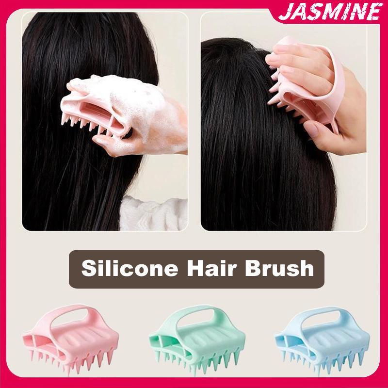JASMINE Máy Mát Xa Da Đầu Bàn Chải Dầu Gội Rửa Tóc Da Đầu Silicon Mềm Máy Mát Xa Da Đầu Hairb Để Loại Bỏ Gàu Dầu Gội Bàn Chải JASMINE