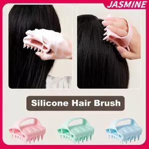 JASMINE Máy Mát Xa Da Đầu Bàn Chải Dầu Gội Rửa Tóc Da Đầu Silicon Mềm Máy Mát Xa Da Đầu Hairb Để Loại Bỏ Gàu Dầu Gội Bàn Chải JASMINE