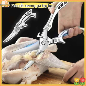 Kéo cắt xương gà trợ lực, thép không gỉ dày, siêu bén, tự động mở, chống trượt, đa năng nhà bếp