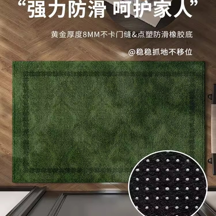 Thảm Lau Chân Nhung Bỉ Cao Cấp (Màu Xanh Retro Sang Trọng) - Thảm Cửa Ra Vào Chống Trượt - Thảm Trang Trí Phòng Khách Cao Cấp Phong Cách Châu Âu